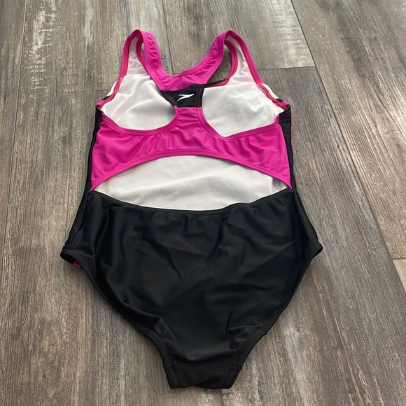 Speedo Girls Swimsuits One Piece black  pink Size 12 - Picture 4 of 6